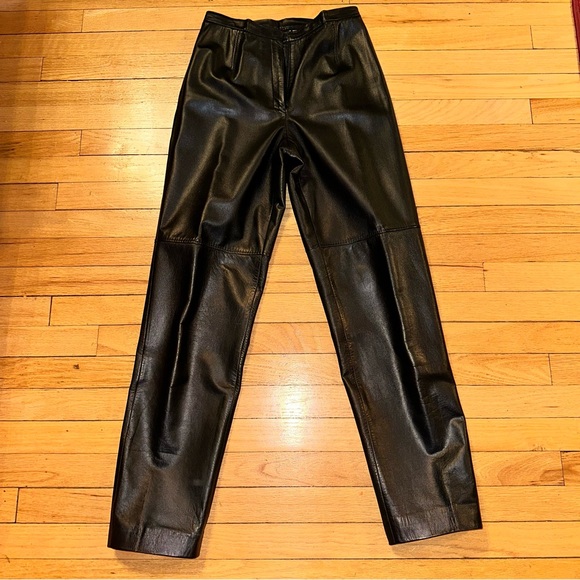 Genuine Lambskin Leather pants slacks Liz Claiborne collection Y2K size 4 - Picture 4 of 11